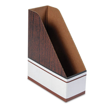 Bankers Box® Corrugated Cardboard Magazine File, 4 X 9 X 11.5, Wood Grain, 12-carton freeshipping - TVN Wholesale